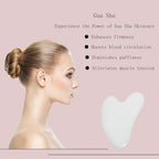 Gua Sha Jade Stone Gua Sha Massage Tool, Guasha Tool for Face and Body Skin Massage. Tools for SPA Acupuncture, Pink Stone for Body Face Neck and Eye, Skin Care Gift for Woman (White)