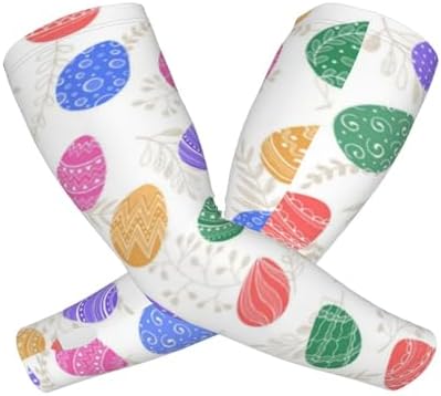 Happy Easter Bunny Rabbit Arm Sleeves Cute Easter Eggs Cooling Sun Protection Sports Sleeves for Men Women