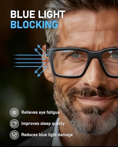 4-Pack Blue Light Blocking Reading Glasses for Men & Women-Filter UV Ray Computer Readers, Comfort Spring Hinges Eyeglasses, Quality TR Frame Reading Glasses (1.5)
