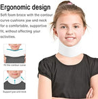 Kids Neck Brace for Neck Pain and Support, Soft Foam Cervical Collar Adjustable Youth Neck Support for Childrens Whiplash and Childs Torticollis Neck Stabilizer