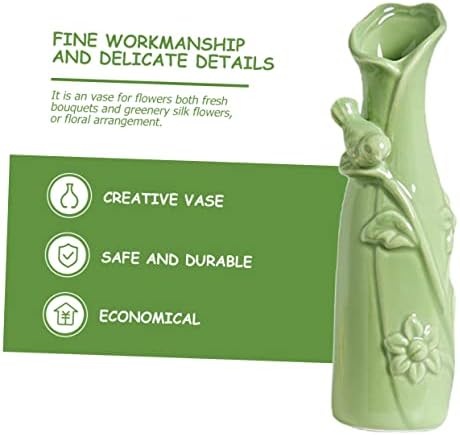 ABOOFAN Ceramic Floral Pot Creative Green Decorative Vase for Home Decor Premium Ceramic Plant Holder for Flowers Modern Miniature Flower Arrangement for Any Room