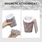 Plush Lined Eyeglasses Holder, Cute Magnetic PU Leather Glasses Stand Case for Women Men Kids