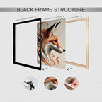 Elegant Abstract Fox Canvas Posters Whimsical Swirl Pattern Wildlife Wall Art Modern Woodland Animal Fox Prints Painting For Living Room Bedroom Office Wall Decor 8x12in Unframed