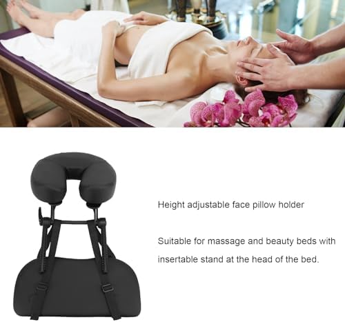 Fockety Massage Table Face Cradle, U Shape Universal Adjustable Height Massage Face Cradle with Hand Rest, PU Leather Folding Massage Table Headrest Pillow for Massage Tables Headrest