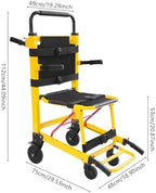 Folding Mobility Chair 396lb Load Capacity Medical Patient Transfer Evacuation Chair for Emergency Rescue, Hospital, Nursing Home Portable Foldable with 4 Straps & Brakes