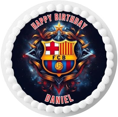 Cake Topper FC 7.5 inch Custom Edible Personalize BIRTHDAY CAKE Soccer Futbol Barcelona