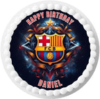 Cake Topper FC 7.5 inch Custom Edible Personalize BIRTHDAY CAKE Soccer Futbol Barcelona