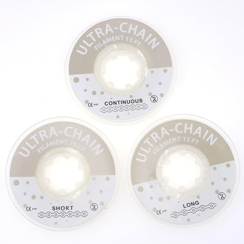 1 Roll/15Ft Orthodontic Dental Elastic Power Chains Dental Elastic Ultra Power Rubber Chain Long Short Closed (White, Long)