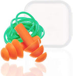 Bememo 6 Pairs Reusable Corded Earplugs Noise Reduction Silicone Ear Plugs with Case Waterproof Earplugs Sound Blocking Hearing Protection for Shooting Sleeping Snoring Swimming Study Sports