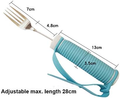 Flexible Stainless Steel Fork with Adjustable Strap 360 Degree Rotatable Eating AIDS Utensils for Disabled Patient Elder Arthritis People Handicapped (fork)