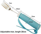 Flexible Stainless Steel Fork with Adjustable Strap 360 Degree Rotatable Eating AIDS Utensils for Disabled Patient Elder Arthritis People Handicapped (fork)