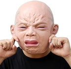 CreepyParty Releastic Human Mask Novelty Halloween Costume Party Latex Head Masks (crying)