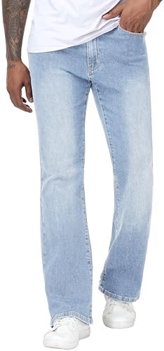 MZNBURAM Men's Flared Jeans Slim Fit Bell Bottom Denim Pants - Stretch Old Money Quiet Luxury Casual Everyday Trousers