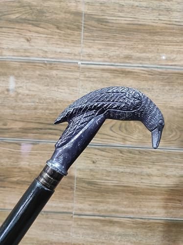 Walking Stick Solid Vintage Designer Victorian Twisted Wooden Cane Antique Style Folding Walking Stick 36" Inches with Brass Handle for Men and Women
