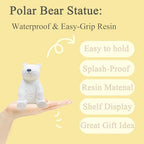4PCS Polar Bear Family Statue, White Polar Bear Mom and Baby Figurine Home Decor Realistic Polar Animal Sculptures for Desktop Shelf Table Desk Bedroom Office Farmhouse Decoration Gifts