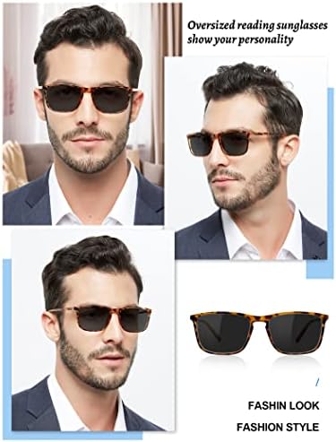 OCCI CHIARI Retro Oversized Reading Sunglasses Men Stylish Full Lens Sun Readers 1.00 1.25 1.50 1.75 2.00 2.25 2.50 2.75 3.00 3.50 (Yellow,1.75)