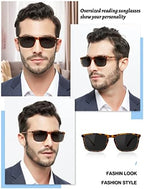 OCCI CHIARI Retro Oversized Reading Sunglasses Men Stylish Full Lens Sun Readers 1.00 1.25 1.50 1.75 2.00 2.25 2.50 2.75 3.00 3.50 (Yellow,1.75)