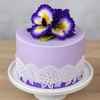 Global Sugar Art Dutch Iris Sugar Cake Flowers, Purple with Yellow Center 1 Count by Chef Alan Tetreault
