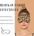Leopard Print Sleep Eye Mask for Women & Men, Cheetah Print Satin Eye Mask for Sleeping, Light Blocking Blindfold for Deep Sleep, Nap, Travel, Yellow Leopard Eye Cover for Side Sleepers