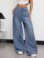 Womens Baggy Jeans Wide Leg Denim Pants Y2k 90s Vintage Hip Hop Loose Long Trousers Streetwear