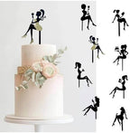 8 PCS Lady Silhouette Cake Toppers, Acrylic Minimalist Art Birthday Cake Topper, Elegant High Heels Girl, for Wedding,18th Party Decorations