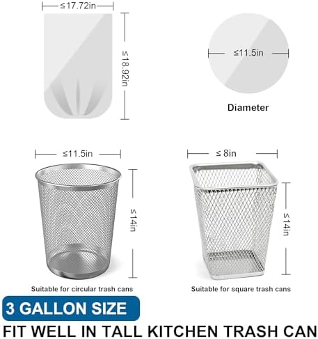 3 Gallon Trash Bags Drawstring 0.96 Mil - 120 Count 12 Liter Small Garbage Bags for Bathroom, Strong White Unscented Plastic Wastebasket Bin Liners for Toilet Office and Bedroom
