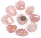 ZenQ 1/2 lb Tumbled Rose Quartz Stones for Wicca, Reiki, and Energy Crystal Healing, Natural Rose Quartz Crystal from Brazil