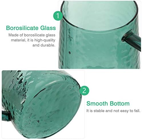 Hemoton Milk Frothing Pitcher Cup Clear Glass Espresso Steaming Pitcher Measuring Cups with Scale Cappuccino Pitcher Creamer Cup for Latte Art Green