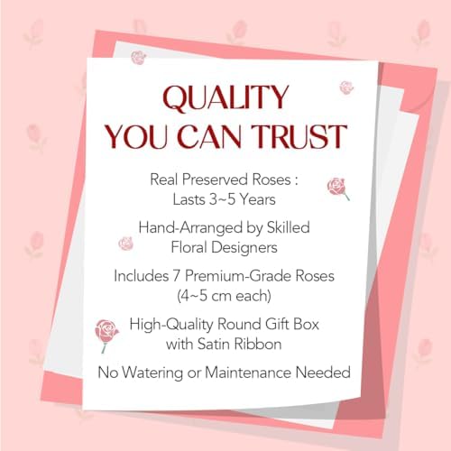 Petale Preserved Rose Flower Box – Handmade Eternal Rose Gift for Her, Romantic Forever Flower for Birthday, Anniversary, Valentine’s Day, Home Décor (Long-Lasting Real Rose)
