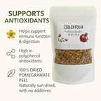 Blentolia Pomegranate Peel Tea 100% Natural Dried Pomegranate Rind Antioxidant-Rich Herbal Tea Loose Leaf, 180g Resealable Pouch