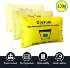 DryTote Rechargeable Desiccant Pack (Pack of 5), Ultimate Moisture Absorption, Color Change Indicator, Safe Storage Protection, Large Capacity 200 Gallons, 100g, Yellow