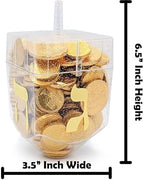The Dreidel Company Jumbo Hanukkah Fillable 6.5" Inch Dreidel, Stands Straight on Table, Can Be Filled with Hanukkah Gelt or Any Hanukkah Item (2-Pack)