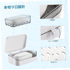 Cabilock Draining Soap Storage Case with Lid Bathroom Soap Holder with Storage Container Household Soap Rack