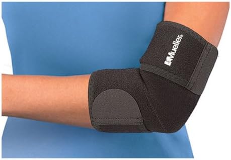 Mueller Medicine Adjustable Neoprene Elbow Support Brace One Size Black (2-Pack)