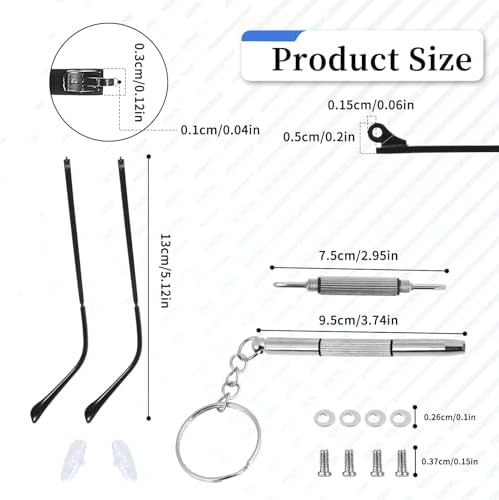 Black Glasses Arm Replacement Metal Thin Eyeglass Legs Replacement Eyeglasses Repair Legs 3mm Wide Single Teeth Sunglasses Arm Glasses Temple Eyewear Frame Temple Accessory