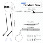 Black Glasses Arm Replacement Metal Thin Eyeglass Legs Replacement Eyeglasses Repair Legs 3mm Wide Single Teeth Sunglasses Arm Glasses Temple Eyewear Frame Temple Accessory