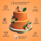 Confect Citrus Orange Fondant Icing | Edible, Easy-to-Roll Orange Fondant for Cake Decorating | Smooth Sugar Paste for Cake Covering, Toppers & Edible Decorations | Chef’s Choice | Vegan, Gluten-Free, Nut-Free, Palm Oil-Free- 8.8 Oz