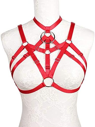 Body Harness Bra for Women Open Cupless Cage Goth Strappy Hollow Out Lingerie