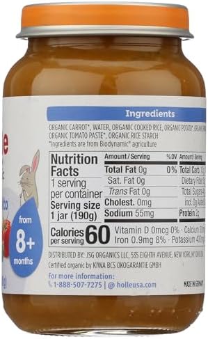 Holle Organic Veggie Risotto Baby Food, 6.7 OZ