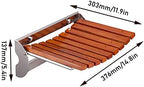 HanDuo Teak Wood Foldingbench, Foldable Wall Mounted Seat for Inside Suse Foldable Bathroom Stool Foldaway Schair, 200Kg Capacity for Senior/326 * 137 * 270Mm