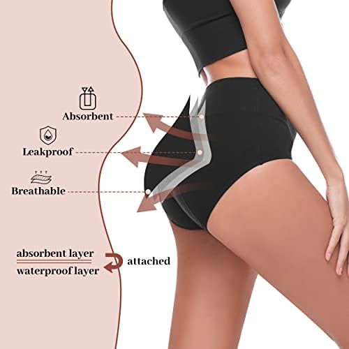 Walifrey Period Underwear for Women, High Waisted Panties Leakproof Postpartum Cotton Briefs