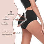 Walifrey Period Underwear for Women, High Waisted Panties Leakproof Postpartum Cotton Briefs