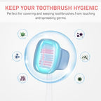 Toothbrush Covers Caps Family Pack:Tooth Brush Coveres Travel Case Protector Plastic Clip for Household Travel, Fits Electronic and Manual Toothbrushes for Adults Kids (W+PINK)