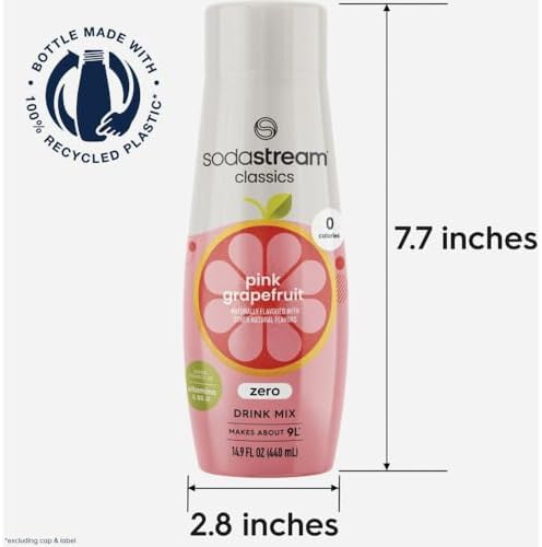 SodaStream Pink Grapefruit Zero Calorie Syrup, 14.9 Fluid Ounce