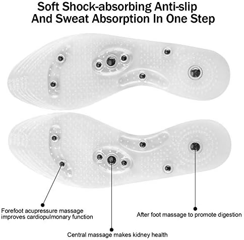 3 Pairs Acupressure Magnetic Massage Insoles, Oumers Foot Massage Shoe-pad Foot Therapy Reflexology Pain Relief Shoe Insoles,Transparent (US M:7-9 W:8-10)