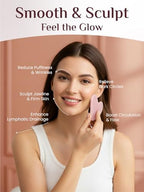 Rena Chris Gua Sha Facial Tools, Rose Quartz Guasha Tool for Acupuncture, Manual Massage Tool for Jawline Sculpting and Puffiness Reducing, Gua Sha Facial Massage Tool, Skin-Care Gift (Pink)