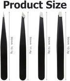 4 PCS Stainless Steel Tweezers, Precision Ingrown Hair Splinter Blackhead Remover