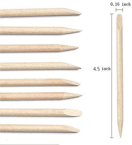 Nail Art Orange Wood Sticks,AMOSTBY 50PCS Multi Functional Cuticle Pusher Remover Manicure Pedicure Tool,4.5 inch
