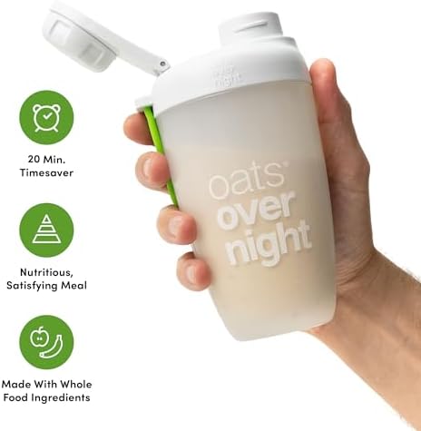 Oats Overnight Carrot Cake - Overnight Oats with 20g Whey Protein, High Fiber Breakfast Protein Shake - Gluten Free Oatmeal, Non GMO High Protein Oatmeal (2.5 oz per Meal) (8 Pack)