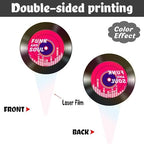48pcs Vinyl Records Theme Cucpcake Toppers for Rock and Roll Party Decorations Retro Vinyl Record Cutout Cupcake Picks Rock Music Dj Party Decorations for 50s 70s 90s Style Birthday Supplies